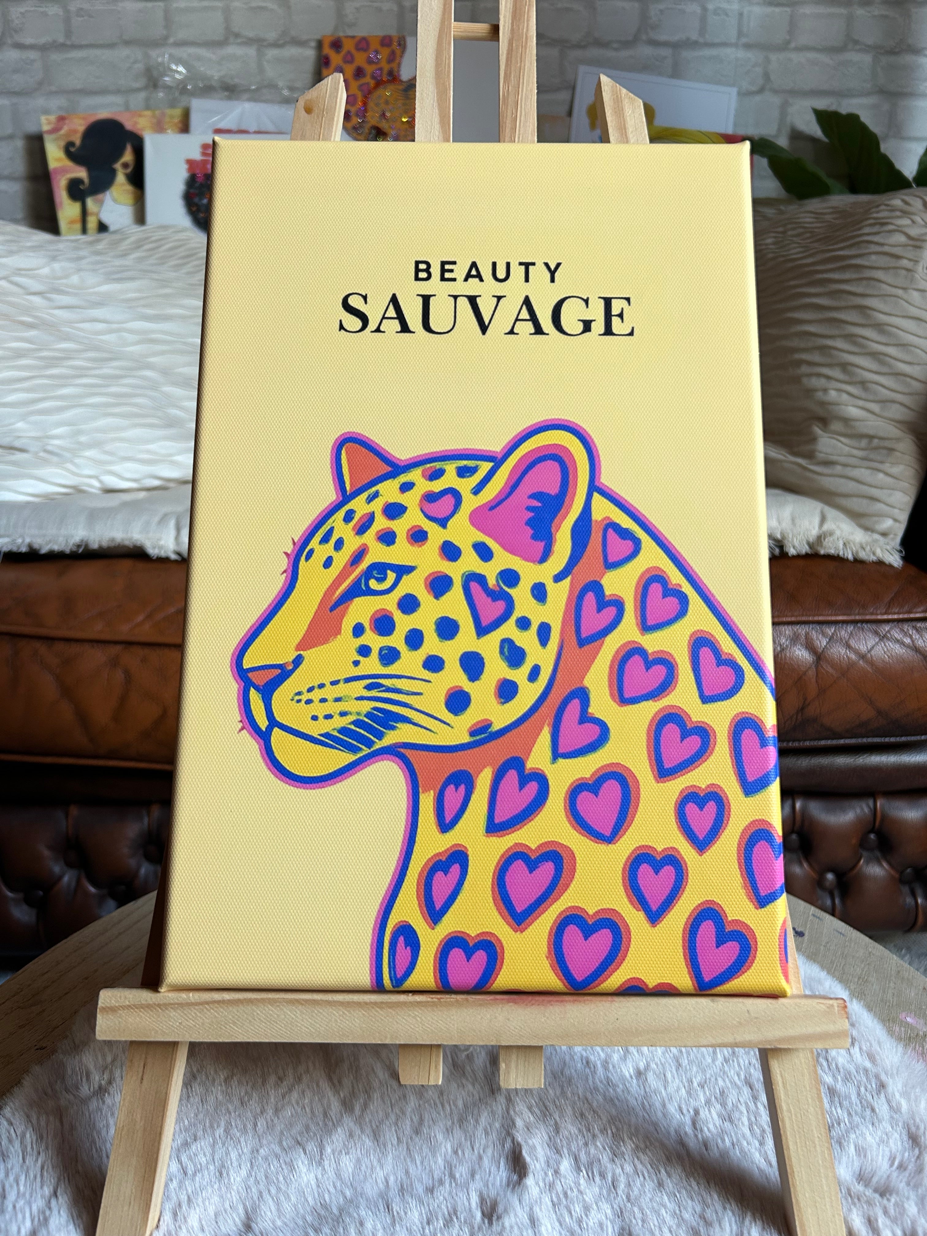 Beauty Sauvage – Toile DIY Strass Léopard